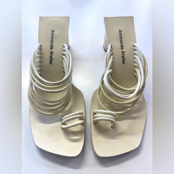 Revolve A’mmonde Atelier Ivory Alessandra Block Heel Sandal Women’s size 8 - Picture 8 of 13